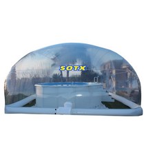 투명 돔 글램핑 텐트 천막 가족 정원 큰 팽창식 수영장 덮개 천막투명한 팽창식 수영장 돔 덮개 천막, 펌이 있는 12x6