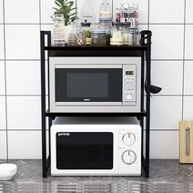 밥통 전자렌지 주방 수납장 오븐랙 선반 렌지대 3단 jjunsang*78438941EA, jjun 블랙, jjun 본상품선택