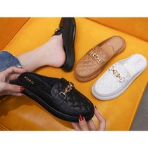 [1991컴퍼니] 여성 퀼팅 쿠션 금장 슬리퍼