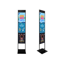 A3 프리미엄 세로 3단 양면 삽입 슬림형 POP 스탠드 입간판(AP-A3V3) 높이 170cm, 블랙 (AP-A3V3)