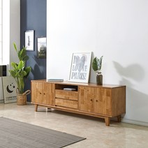 고무나무원목 엔틱 수납 TV다이 거실장식장 네추럴