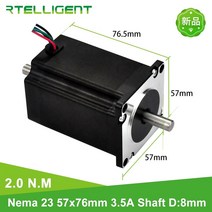 스테퍼모터 rtelligent nema 23 2n.m 20kg.cm 3.5a 이중 샤프트 샤프트 직경 8mm 4leads 자동 접는 평면 마스크 기계, 57a1s8d