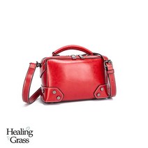 [AK PLAZA] [힐링그래스] 소가죽 스퀘어 크로스백 (HGLH2378RD)
