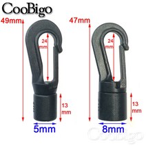 어닝 갈이 5mm 탄성 로프 후크 번지 충격 패스너 코드 끝 매달려 커넥터 카약 보트 자전거 텐트 천막 부품, 01 5피스s Size dia.5mm