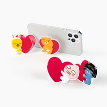 카카오 프렌즈 하트쿠션 그립 톡 거치대 휴대용 핸드폰 손잡이 핑거 홀더 어피치 라이언, 네오