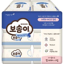 보솜이 아기 물티슈 베이비케어 캡형 60매, 12개
