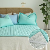 [천삼백케이] [헬로우슬립] 시원한 시어서커 고정밴딩 누빔 여름 침대패드(K)-8color, 화이트_킹 침대패드(K) 단품