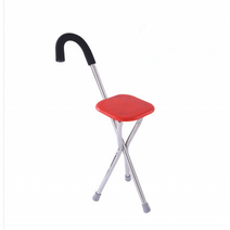 지팡이 의자 목발 복지용구 노인 어르신 걷기보조기구 a06, 단일사이즈, 삼각대 사이드 레드