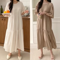 수니베 델라 원피스 주름 셔링 루즈핏 빅사이즈 롱 원피스 5부 봄 여름 77 88 99 30대 40대 미시 젊줌마 등원룩 데일리 브런치룩 모임룩 문센룩