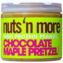 Nuts n more 고단백 땅콩 스프레드 초콜릿 메이플 프레첼 14인분