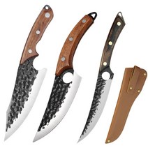 전자렌지계란삶기 스테인레스 스틸 주방 요리사 식칼 뼈를 자르는 칼 수제 전체 탕 주방 칼 아크 레드 샌달우드 핸들 정육점 칼 80, 표지가 있는 스타일 ABC