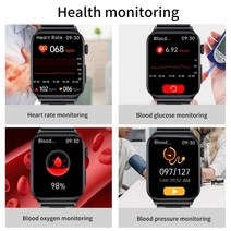 심전도 측정기 2023 새로운 혈당 모니터 건강 스마트 워치 남자 ECG + PPG 혈압 측정 IP68 방수 스포츠 SmartWatch, 06 mesh ECG strap