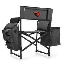 PICNIC TIME NCAA 오레곤 주 비버스 퓨전 캠핑 의자 사이드 테이블과 소프트 쿨러 포함 - 성인용 해변 의자 잔디