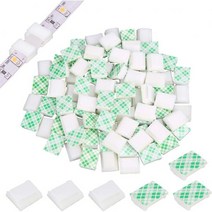 FEBSNOW 80 PCS 가벼운Strip Mounting Clips 화이트Self Adhesive Led 가벼운Fasteners 홀더 Cable Clamp 오거나이저for 10m, 10mm