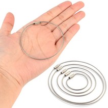 [미스릴리] 와이어 키링 열쇠고리 키체인 스틸 케이블 열쇠 걸이, 150mm