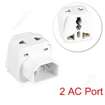 여행용 콘센트멀티탭 유니버설 영국 미국 EU IL 어댑터 PDU C14 플러그 블랙/화이트 뉴질랜드 호주 여행 전, 01 White_02 5pcs