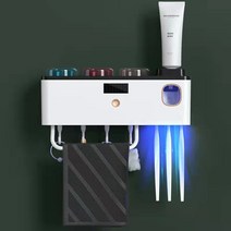 최신형 가정용 스마트무선 자동UV칫솔살균기 YIHS001, 베이직-화이트, 3컵 세트