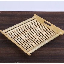 대나무 위빙 손잡이 사각 트레이
