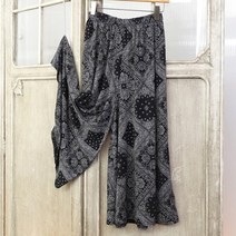 8부 페이즐 썸머 밴딩 냉장고 와이드팬츠