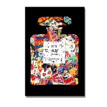 파티룸 렌탈스튜디오 꽃병 Paris Perfume Bottle Graffiti Poster Modern Wall Art Canvas Painting Flower Animal Pri, [09] 80x120cm no frame, [05] W45485