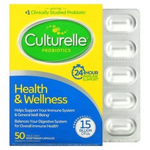 Culturelle 프로바이오틱스 헬스 & 웰니스 150억 CFU 1일 1회 베지 캡슐 50정 (용량확인필수), 50 개 Culturelle