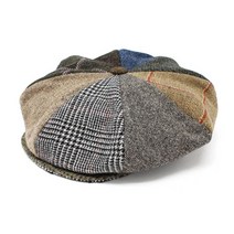 Hanna Hats 전통적인 아일랜드 트위드 피스 캡 유니 뉴스보이 버튼 크라운 태피터 아일랜드에서 제조 플렉크 소금 후추 [미국 직배송], XX-Large, Patchwork