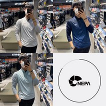 네파 22SS 남성용 냉감티 맛집! 차가~운 네파만의 아이스콜드소재! 남성 마운틴 도트 긴팔 집업 티셔츠 7I35403