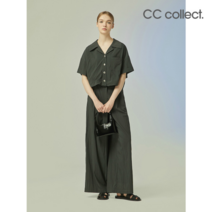 씨씨콜렉트 CC콜렉트 셔츠형 와이드 점프슈트 DG_C232PSE073