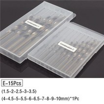 드릴 굴착 홀 코발트 고속 스틸 트위스트 드릴 구멍 스테인레스 도구 세트, E-15Pcs