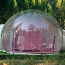 투명 에어 공기 원형 돔 텐트 캠핑용 야외 하우스, 블루, 싱글