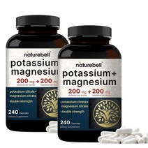 네이처벨 포타슘 칼륨 200mg 마그네슘 200mg 240 캡슐 NatureBell Potassium Magnesium, 2개