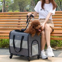 강아지 고양이 유모차 개모차 캐리어 애견유모차 펫 이동장, 그레이