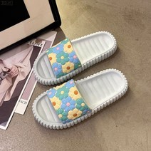 Z3JC 슈즈 남성 슬리퍼 남성 여성 슬리퍼 홈 미끄럼 방지 욕실 쇼핑몰, Z3JC 썬플라워블루, 230/235【한 치수 크게】
