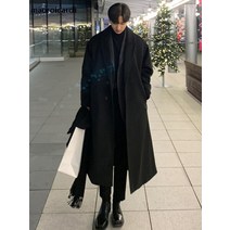 코트 겨울 블랙 브라운 따뜻한 부드러운 모직 트렌치 더블