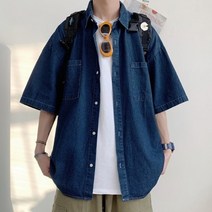 남성 셔츠 반팔 청남방 데님 연청 진청 INSUM 75