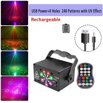 빔프로젝터 휴대용 미니빔 가정용 디스코 조명 RGB LED 레이저 무대 빔 조명 사운드 활성화 DJ 파티 조명, 연한 초록색