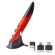 마우스 PC 및 노트북 마우스에 적합한 무선 펜 개성 있는 세로 모양 스타일러스 배터리 2.4G, [05] Battery red, 한개옵션1