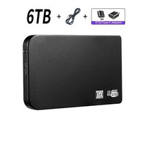 새로운 휴대용 SSD 1TB 2TB 외장 하드 드라이브 유형-C USB 3.0 노트북/데스크탑/맥용 고속 스토리지 디스크, 04 Black 6TB