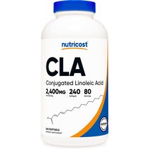 뉴트리코스트 CLA 800mg 소프트젤 글루텐 프리, 240정, 2개