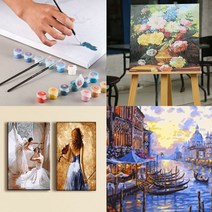 DIY 명화 그리기 인테리어 그림 인물 동물 건물 유화그리기세트 직장인 집순이 취미 선물, 돌담길