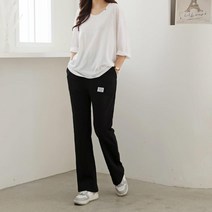 여자 츄리닝 세미 부츠컷 라벨 트레이닝복 밴딩 바지