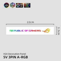 pc케이스 데스크탑본체케이스 diy 조립 PC 미니 미들 타워 컴퓨터케이스 A-RGB VGA GPU 사이드 패널 사용자 정의 장식 비디오 카드 커버 5V3PIN/12V4PIN A, 03 5V 3PIN White