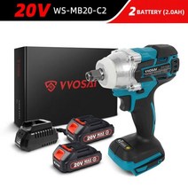 WOSAI 무선 전기 임팩트 렌치 20V 브러시리스 소켓 리튬 이온 배터리 핸드 드릴 설치 전동 공구, CHINA, EU, WS-MB20-C2