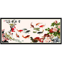 비가토 60x120 diy명화그리기 초 대형 풍경화 정물화 유화그리기세트 명화따라 쉬운 그림 아크릴화 사람 그리기, 모란구어도