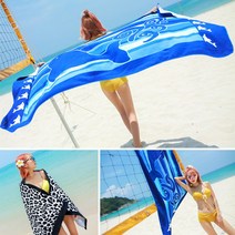 민스리빙 1+1 특대형 커플 비치타올 100 x 180 cm, 돌고래 특대 2장, 세트