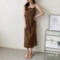 (신상)여성 캐주얼 루피 호피 끈 원피스(블랙 밤색)