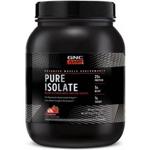 GNC AMP 순수 분리 단백질 - 딸기, 28인분(1팩), 바닐라 커스터드