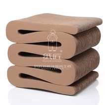 골판지 창조적 인 홈 레드 북유럽 S 형 등받이 의자 캐주얼 디자이너 체어 빈티지, S자형 오토만