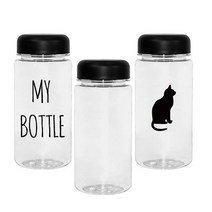 아이스 보틀 (pet) 350ml / 무지, 블랙+종이케이스