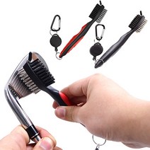 비바즈 골프 골프채 청소 브러쉬 클럽 헤드 세척 청소솔 클리너, 레드